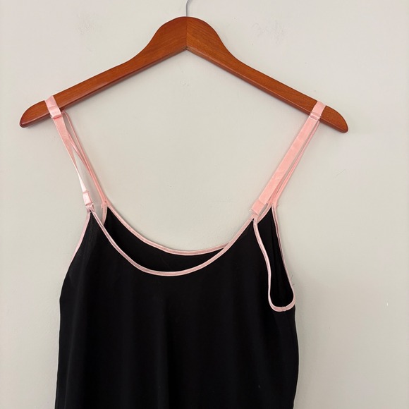 Oscar de la Renta Pink Label Black Floral Embroidered Slip‎ Dress Size M Y2K Vtg - Picture 8 of 16